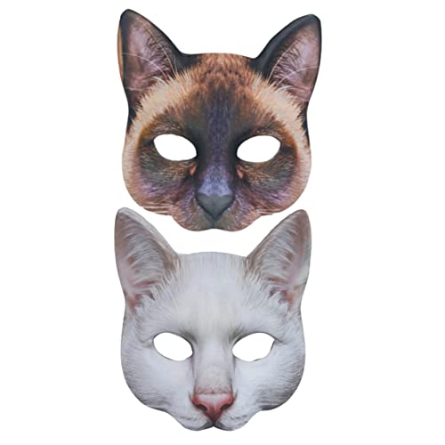 BESPORTBLE 2 Stück Realistische Katzenmasken für Kostümpartys Unisex Tiermasken für Karneval Halloween und Festlichkeiten Braun Weiß BESPORTBLE 2 Stück Realistische Katzenmasken für Kostümpartys Unisex Tiermasken für Karneval Halloween und Festlichkeiten Braun Weiß von BESPORTBLE