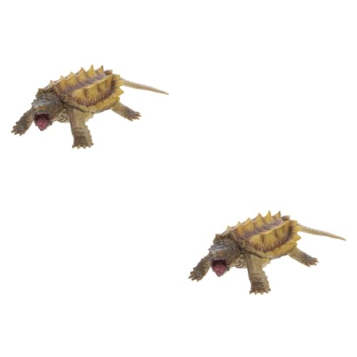 BESPORTBLE 2 Stück Realistische Schildkrötenfigur Garten und Innenbereich Simulation Tiermodell Lernspielzeug für Deko Leicht Platzierbare Kleine Tierfigur von BESPORTBLE