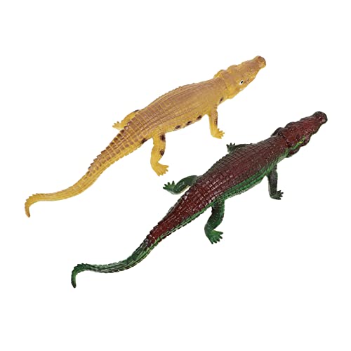 BESPORTBLE 2 Stück Realistisches Krokodil Große Softgummi Simulation mit Geräusch Pädagogisches Lernspielzeug für Dekoration und von BESPORTBLE
