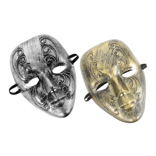 BESPORTBLE 2 Stück Retro- Plastikmaske Gruselige Halloween- Für Party Maskerade- Für Erwachsene Karnevalsmaske Gesichtsmaske Für Halloween Halloween- Plastik von BESPORTBLE