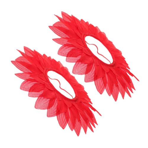 BESPORTBLE 2 Stück Rotes Blumen Kopfschmuck Lustiges Cosplay Kostüm Blüten Headgear für Themenpartys Sportveranstaltungen und Veranstaltungen Einzigartiges Design für Mehr Freude und von BESPORTBLE