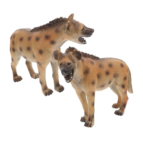 BESPORTBLE 2 Stück Simulierte Hyänen Figur Kunststoff Pädagogisches Wildtier Modell für Vielseitig als Lernspielzeug Sammlerstück und Dekoration Sichere Materialien für Junge Mädchen und von BESPORTBLE