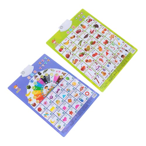 BESPORTBLE 2 Stück Teiliges Audio wandposter für Kleinkinder Pädagogisches Lernposter mit Smartem Audio Design Lehrreiches Früherziehungs Chart in Lebendigen Farben Sicher und von BESPORTBLE