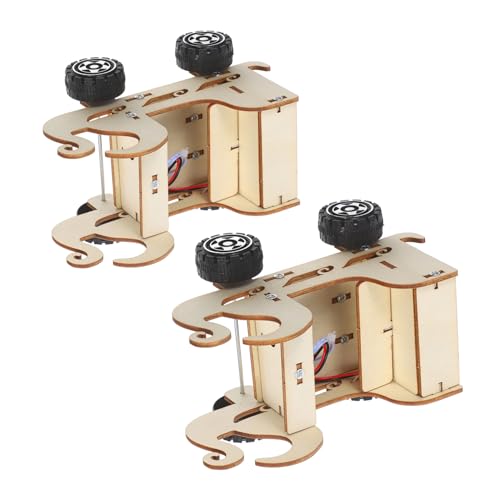 BESPORTBLE 2 Stück Teiliges DIY Bausatz Auto Stem Wissenschaftsprojekt für Sprachaktiviertes Holzauto Modell mit Präzisem Schallsensor Fördert Praktisches Lernen und Technische Neugier Für von BESPORTBLE