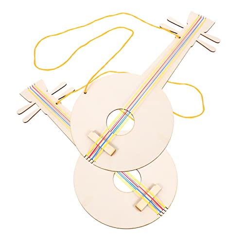 BESPORTBLE 2 Stück Teiliges DIY Holzgitarren für Unbemalte Holz Gitarren zum Bemalen und Gestalten Kreatives Graffiti Glatte Oberfläche Robustes Material Bastelspielzeug für Jungen und von BESPORTBLE