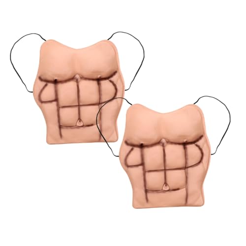 BESPORTBLE 2 Stück Teiliges Falsche Männer Brustmuskel kostüm Realistische Muskel attrappe Leichtes Atmungsaktives Material für Halloween Cosplay und Themenpartys von BESPORTBLE