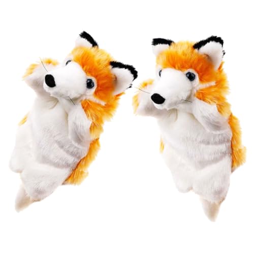 BESPORTBLE 2 Stück Teiliges Fuchs Handpuppe aus Weichem Plüsch Interaktives Kuscheltier für Kreatives Rollenspiel Beweglicher Mund Kindgerechtes für Jungen und Mädchen als von BESPORTBLE