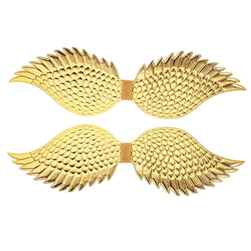 BESPORTBLE 2 Stück Teiliges Goldene Engelsflügel Kostüm Flügel Cosplay Accessoire für Bühnenauftritte Party Foto Shooting Langlebig Hautfreundlich Auffällig von BESPORTBLE
