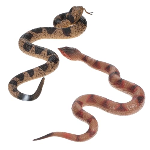 BESPORTBLE 2 Stück Teiliges Gummi schlangenspielzeug Realistische Klapperschlangen Figur Weiches Material Detailgetreu für Halloween Garten Deko Streiche und Pädagogisches Lernen von BESPORTBLE