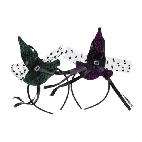 BESPORTBLE 2 Stück Teiliges Halloween Hexenhut Haarreif Leichtes Bequemes Stirnband und Grün Modischer Kopfschmuck für Damen für Halloween Partys und Festivals von BESPORTBLE
