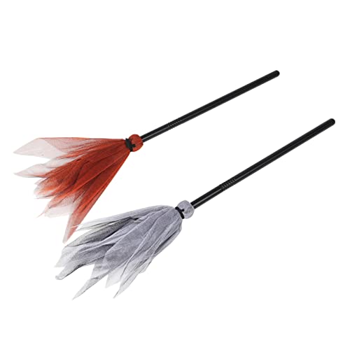 BESPORTBLE 2 Stück Teiliges Hexenbesen Halloween Dekoration Leicht Abnehmbar Kinderkostüm Party Requisite Orange für Innen Außen Grusel Event Zubehör von BESPORTBLE