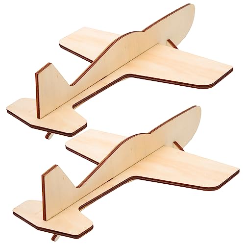BESPORTBLE 2 Stück Teiliges Holzflugzeug Bausatz für Puzzle DIY Holzpuzzle zum Zusammenbauen ohne Kleber Vorgefertigte Teile Pädagogisches Bastelspielzeug für Jungen und Mädchen von BESPORTBLE