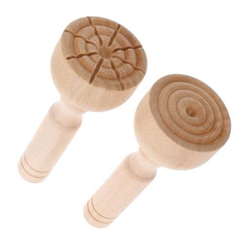 BESPORTBLE 2 Stück Teiliges Holzgriff Knetstempel Set Clay Stamps für Kreative Muster Keramikstempel DIY Töpferwerkzeug Vielseitig für Wachs Knete von BESPORTBLE
