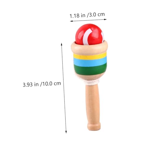 BESPORTBLE 2 Stück Teiliges Holzspielzeug Wurf und Fangspiel Hand Auge Koordination Geschicklichkeitsspiel Pädagogisches für Drinnen und Draußen Geeignet Zufällige Farbe Zufällige Farbe von BESPORTBLE