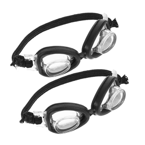 BESPORTBLE 2 Stück Teiliges Mini Puppen Schwimmbrillen Realistische Leichte Taucherbrille Einfach Anzuziehen Puppenhaus Zubehör Kompakt für Reisen und Soziale Spielaktivitäten von BESPORTBLE