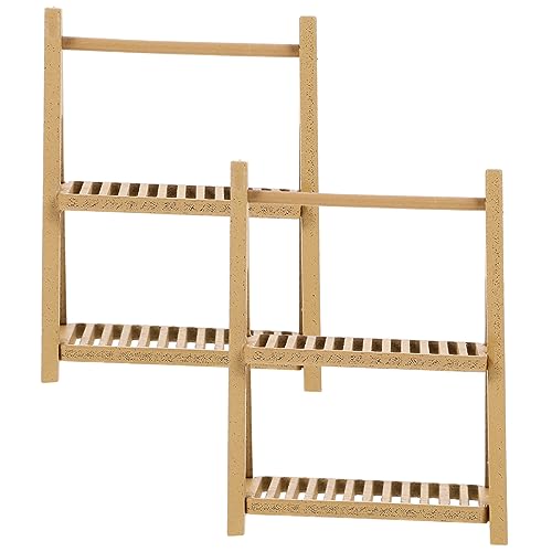 BESPORTBLE 2 Stück Teiliges Miniatur Regal für Puppenhaus Charmanter Brotständer Deko für Kreative Szenen und Miniaturmöbel für Kinderzimmer und Sammlungen von BESPORTBLE