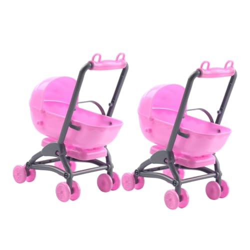 BESPORTBLE 2 Stück Teiliges Puppenwagen Simulierter Puppen Kinderwagen für Kleinkinder Jahre Leichtes Strapazierfähiges Kunststoffmodell Detailreich Verarbeitet für Langanhaltenden Spielspaß von BESPORTBLE