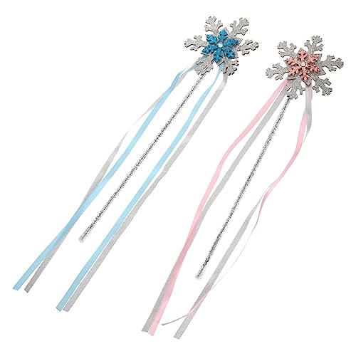 BESPORTBLE 2 Stück Teiliges Schneeflocken Zauberstab mit Mesh Band Langlebig und Sicher für Winterkostüm Weihnachtsfeier Schneeflocken Motto Geeignet für Erwachsene und Dekorativ und Fotogen von BESPORTBLE