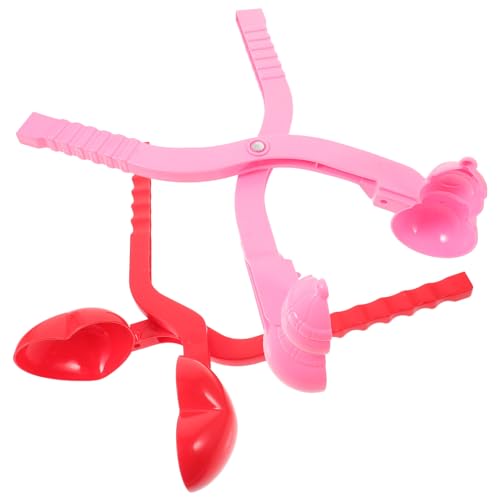 BESPORTBLE 2 Stück Teiliges Winterspielzeug Schneeballzange mit Langem Griff Praktischer Maker Clip für Schnelles Formen von Herz und Schneemann Schneebällen für Outdoor Zufällige Farbe von BESPORTBLE