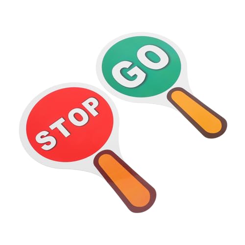 BESPORTBLE 2 Stück Verkehrsschild Doppelseitiges Tragbares Stoppschild für Wasserdichtes Sicherheitszeichen zur Verkehrserziehung Leicht und Handlich von BESPORTBLE