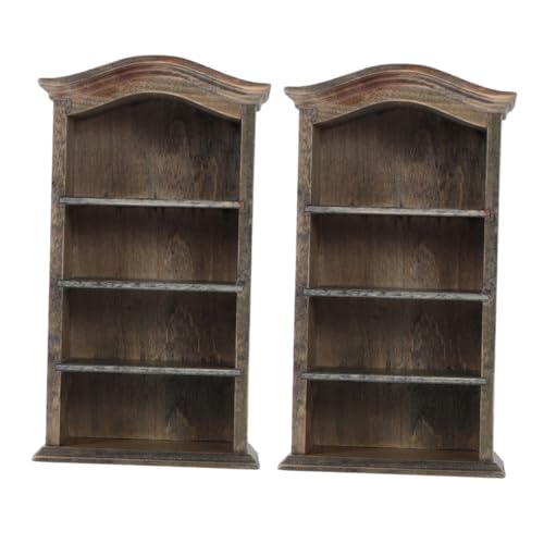 BESPORTBLE 2 Stück Vintage Farbton Miniatur Regal für Basteln Puppenhaus Dekoration Schlafzimmer Wohnzimmer Küche von BESPORTBLE