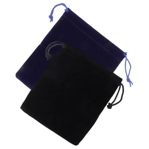 BESPORTBLE 2 Stück Weiche Schützende Würfel Tragetaschen mit Kordelzug Schwarz Blau Vielseitige Aufbewahrung für Kopfhörer Kabel Praktische und Sichere Puzzlebeutel von BESPORTBLE
