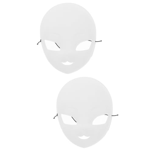 BESPORTBLE 2 Stück Weiße Blanko Maske aus Dickem Kunststoff Unbemalte Vollgesichtsmaske für Halloween DIY Masquerade Party Requisite Vielseitige Bastelmaske für Erwachsene von BESPORTBLE