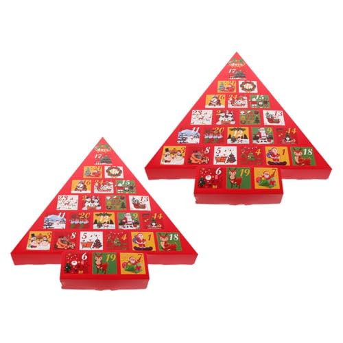 BESPORTBLE 2 Stücke Adventskalender Boxen zum Befüllen Diy Geschenkbüchsen für Weihnachten Leere Countdown Boxen für Festliche Dekoration und Überraschungen Tag von BESPORTBLE