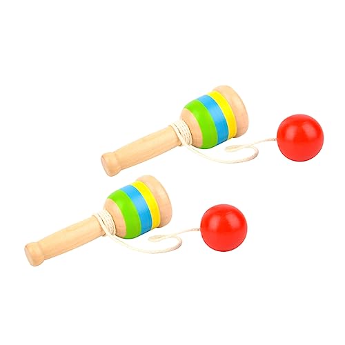 BESPORTBLE 2stücke Holz Kendama Becherspielzeug Für Junge Mädchen Fangbälle Hand-Auge-koordinationsspielzeug Gleichgewichtsspielzeug Aus Holz Ballspiel von BESPORTBLE
