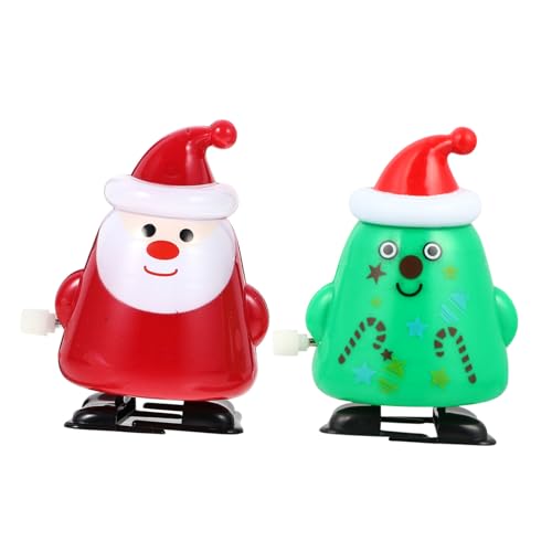 BESPORTBLE 2 Weihnachts Aufziehspielzeug aus Sicherem Material Lustige Laufende Spiele für Kinderparty Bunte Cartoon Figuren Mitbringsel für Jungen und Mädchen von BESPORTBLE