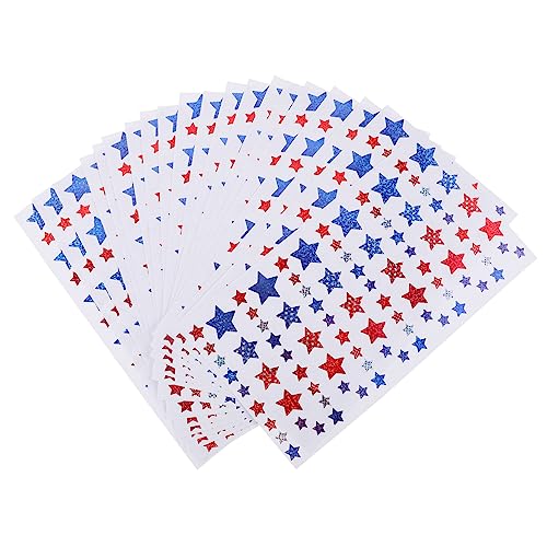 BESPORTBLE 20 Blatt Glitzernde Fünfzackige Sternaufkleber Selbstklebende Belohnungssterne für DIY Bastelprojekte und Lehrermaterialien von BESPORTBLE