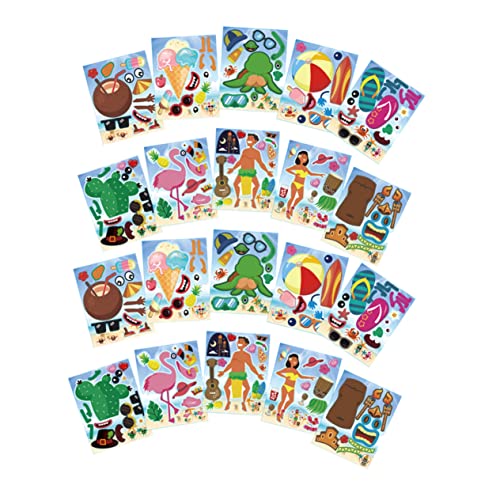 BESPORTBLE 20 Blatt Hawaii Party Aufkleber Set Kupferpapier Designs À Dekoration für Kindergeburtstag und DIY Bastelprojekte als Mitgebsel oder von BESPORTBLE