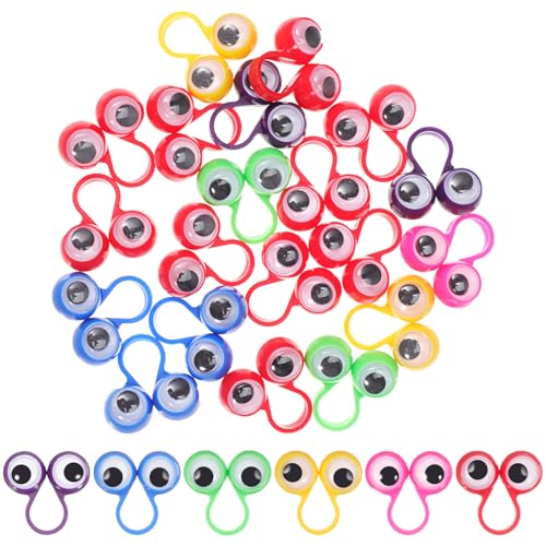BESPORTBLE 20 Lustige Fingerpuppen Mit Wackelaugen – Bunte Ringspielzeuge Für Kinder (Gemischte Farben) von BESPORTBLE