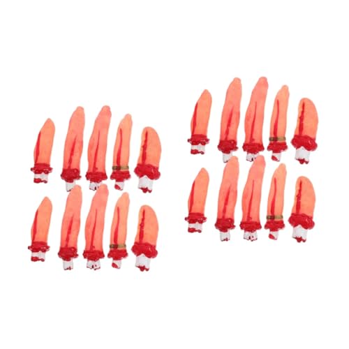 BESPORTBLE 20 Stck. Teiliges Künstliche Finger Requisiten Realistisch Blutige Nachbildung Halloween Party Deko Gruselige Horror Requisiten für Spukhaus und Kostümdeko von BESPORTBLE