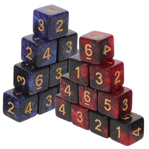 BESPORTBLE 20 Stück 6-teiliges Würfel Sechsseitige Acrylzahlwürfel mit schimmerndem Sternenhimmel-Design Bunte Spielwürfel für Brettspiele Tabletop RPGs Lernspiele und Partyaktivitäten BESPORTBLE 20 Stück 6-teiliges Würfel Sechsseitige Acrylzahlwürfel mit schimmerndem Sternenhimmel-Design Bunte Spielwürfel für Brettspiele Tabletop RPGs Lernspiele und Partyaktivitäten von BESPORTBLE