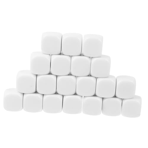 BESPORTBLE 20 Stück Acryl Blanko Würfel mit Abgerundeten Ecken Glatte Oberfläche Beschreibbar Wasserfest DIY Spiel Zubehör für Lernen und Basteln von BESPORTBLE
