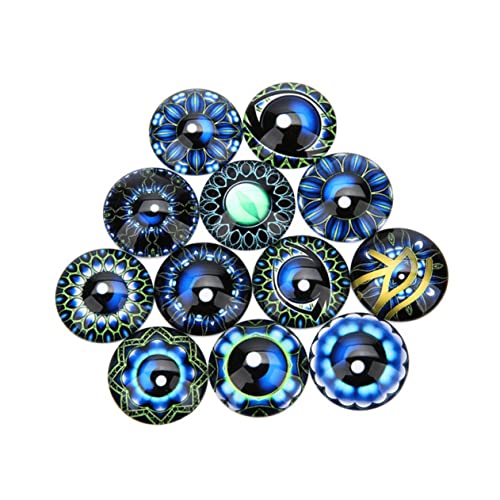 BESPORTBLE 20 Stück DIY Runde Patches mit Floralem Muster Blau Kreatives Schmuckmaterial für Bastelprojekte für Ohrringe Uhren und Dekorationen von BESPORTBLE
