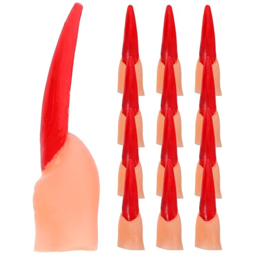 BESPORTBLE 20 Stück Halloween Finger Plastische Falsche Fingernägel für Kostümpartys Zombie Cosplay Zubehör Unheimliche Deko für Halloween und Scherze von BESPORTBLE