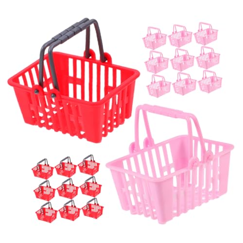 BESPORTBLE 20 Stück Mini Einkaufskorb Miniatur Einkaufswagen für Puppenhäuser und Rosa und Rot für Miniaturlandschaften und Dekorationen BESPORTBLE 20 Stück Mini Einkaufskorb Miniatur Einkaufswagen für Puppenhäuser und Rosa und Rot für Miniaturlandschaften und Dekorationen von BESPORTBLE
