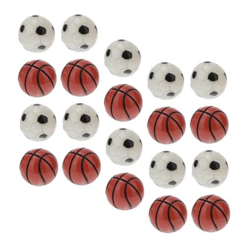 BESPORTBLE 20 Stück Mini Fußball Basketball Modelle für Puppenhaus Realistische Miniatur Sportbälle aus Resin für Schlafzimmer Wohnzimmer und Küche Dekoration von BESPORTBLE