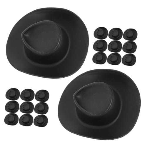 BESPORTBLE 20 Stück Mini Plastik Cowboyhüte für Puppen Dekorative Hüte für Puppenhäuser DIY Puppenzubehör Langlebige und Leichte Miniaturhüte für Kreative Bastelprojekte von BESPORTBLE