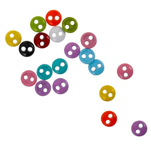 BESPORTBLE 20 Stück Mini Puppenknöpfe Bunte Zwei Augen Kunststoffknöpfe für Puppenkleidung DIY Zubehör für Puppenoutfits Einfach Anzuwenden Präzise Verarbeitung für Kreative Projekte von BESPORTBLE