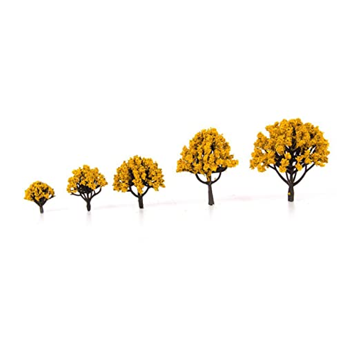 BESPORTBLE 20 Stück Miniatur Baum Modelle Für Feengärten - Künstliche Pflanzen Für Puppenhäuser - Dekorative Bonsai Bäume Für Mikrolandschaften Und DIY Projekte Orange Farbton von BESPORTBLE