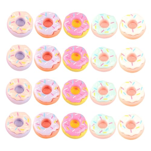 BESPORTBLE 20 Stück Miniatur Doughnuts Teiliges für Puppenhaus Realistische Deko Accessoires Farben für Mini Küchen und DIY Projekte Ergänzung für Kreative Bastelarbeiten von BESPORTBLE