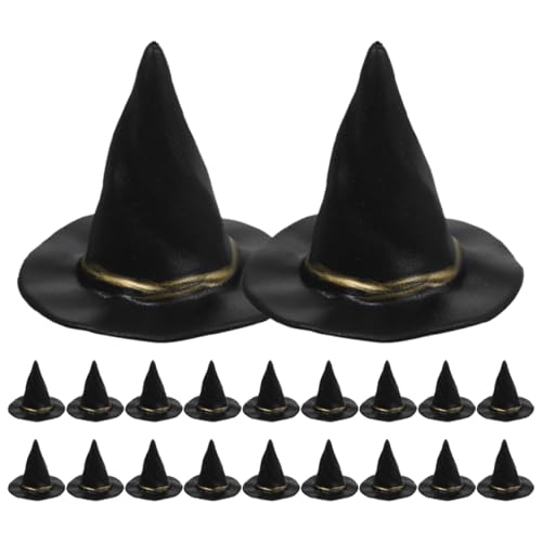 BESPORTBLE 20 Stück Miniatur Hexenhüte Schwarze Zaubererhüte für Diy Bastelprojekte Flaschenverschlüsse und Halloween Partys Realistische Dekoration für Kreative Anwendungen von BESPORTBLE