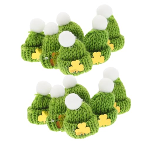 BESPORTBLE 20 Stück Miniatur Irische Hüte Teiliges Kleine Strickmützen für Puppen und Bastelarbeiten Grüne Partyaccessoires für Patrick's Day Dekorationen von BESPORTBLE