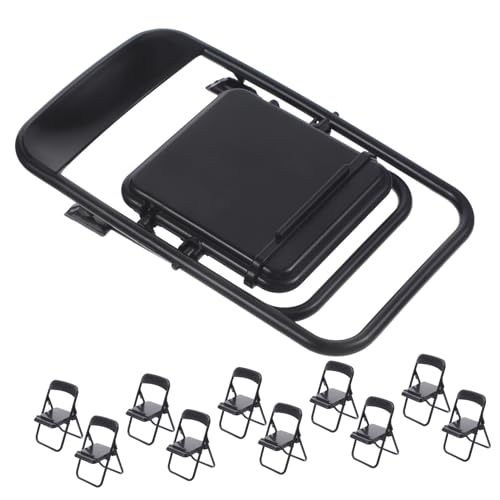 BESPORTBLE 20 Stück Miniatur Stuhl Modelle Klappstuhl Handyhalter für Puppenhaus Desktop Telefonständer Faltbare Möbel Dekoration für Miniatur Landschaften und DIY Projekte von BESPORTBLE