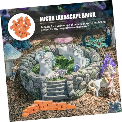 BESPORTBLE 20 Stück Miniatur Ziegelsteine DIY Modellbausteine Rote Bausteine für Gartenmauer Puppenhaus Landschaftsbau Basteln Fairy Garden Wanddekoration von BESPORTBLE