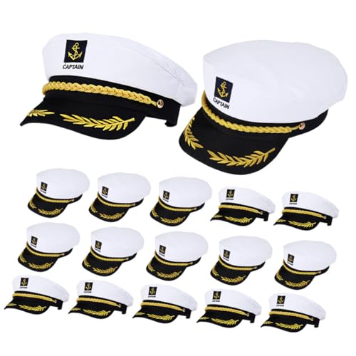 BESPORTBLE 20 Stück Plastiktisch Platzieren Kostümparty-kapitänshut Kapitänsmützen Cosplay Yacht-outfit-hut Kapitänsmütze Für Erwachsene Nautisch Baumwolle Weiß von BESPORTBLE