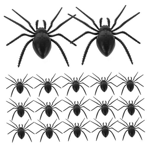 BESPORTBLE 20 Stück Realistische Halloween Spinnen Kleine Plastikspinnenspielzeuge Gefälschte Terror Requisiten Lustige Streich Requisiten Für Halloween Party Dekorationen von BESPORTBLE